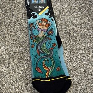 Merge4 Colorful Mermaid Pinup Design Socks